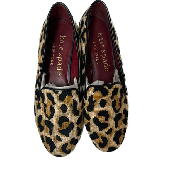 Kate Spade Shoes Needlepoint  Leopard Print Leather Size 6.5 - Picture 8 of 14